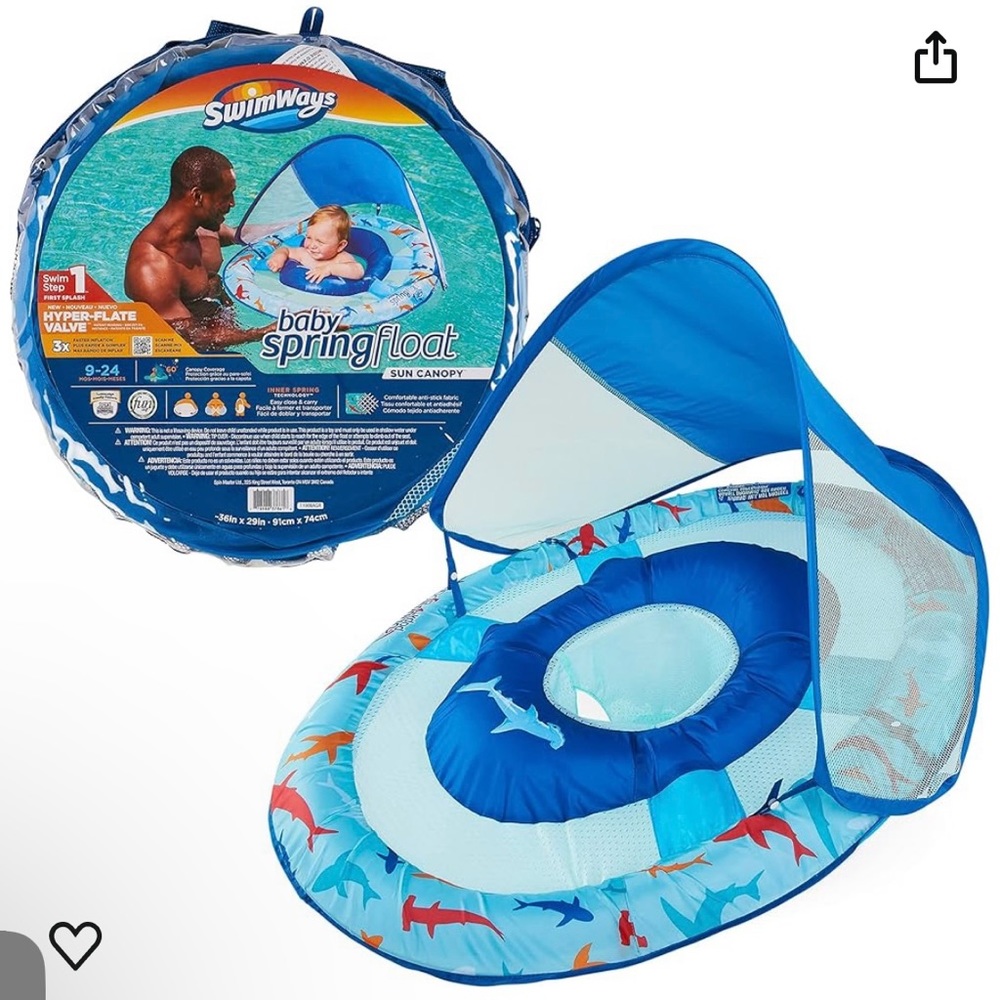 NWOT - Baby Pool Float With Sun Canopy